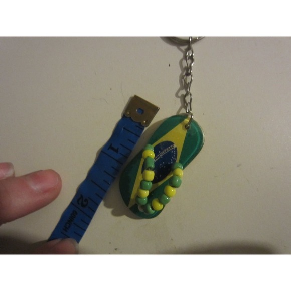 Brazil Flag Country Shape Flip Flop Beaded Souvenir Keychains - Picture 6 of 11